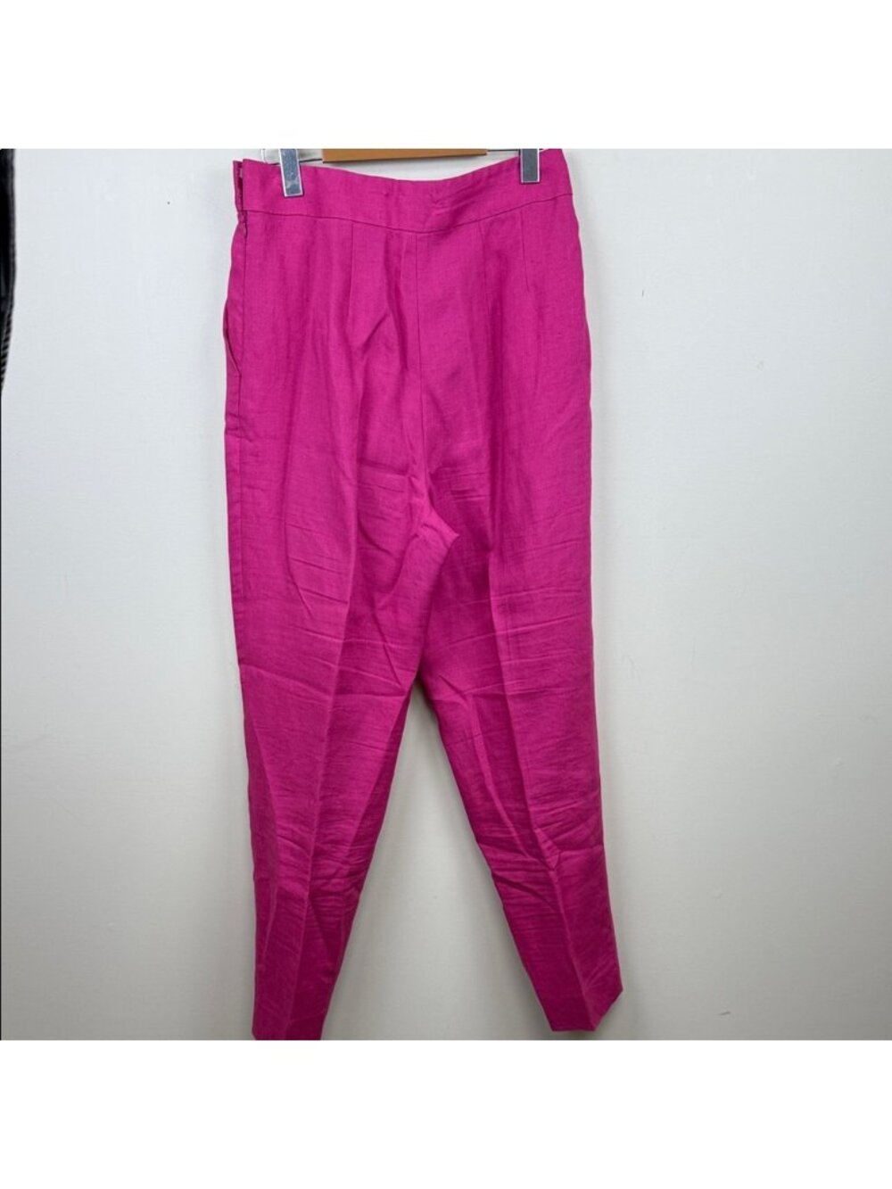 Theory Hot Pink Linen Suit Set Double Breasted Blazer & Trousers 6 - Picture 15 of 15